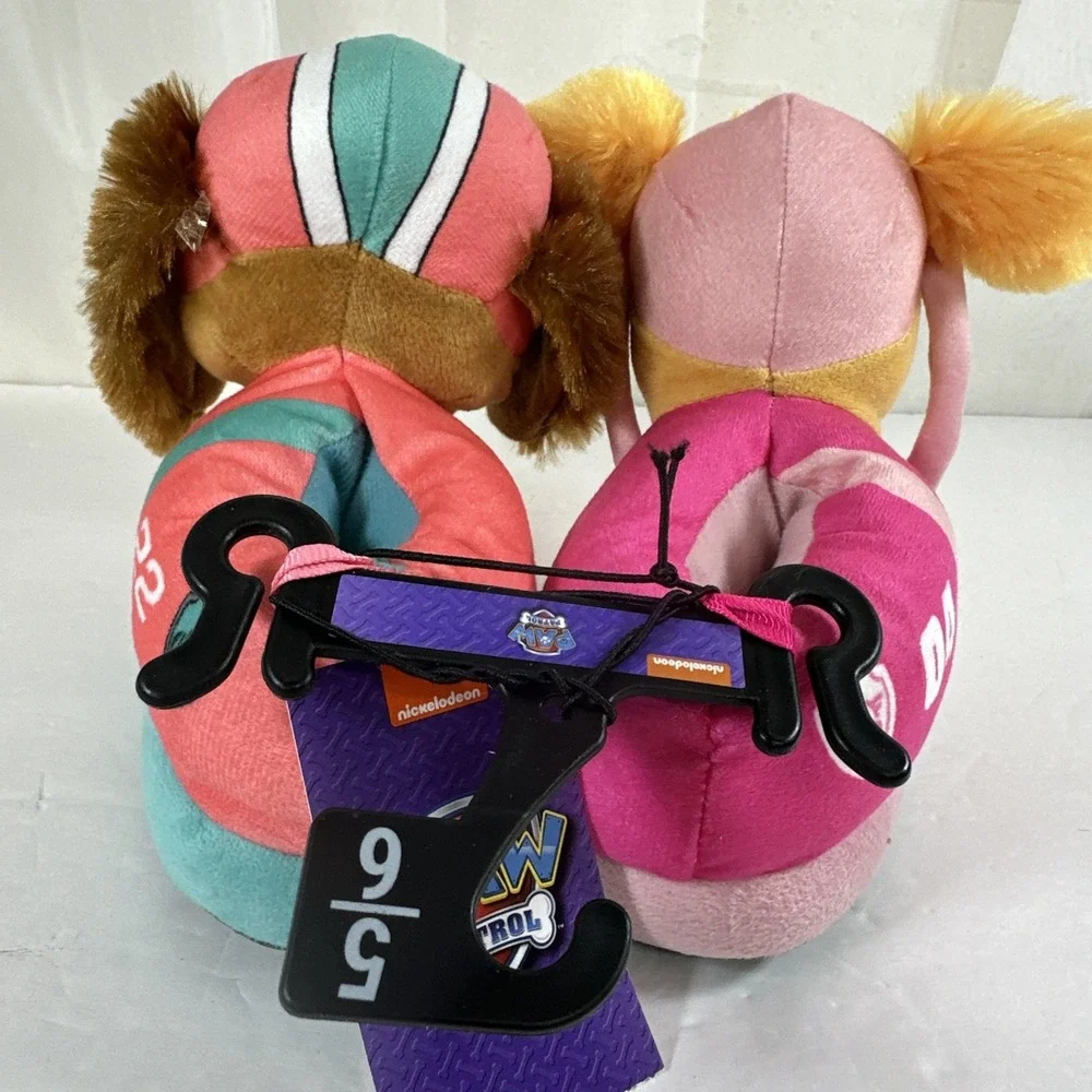 Nickelodeon‎ Paw Patrol Toddler Slippers Liberty & Skye Plush 3D Girls Size 5-6